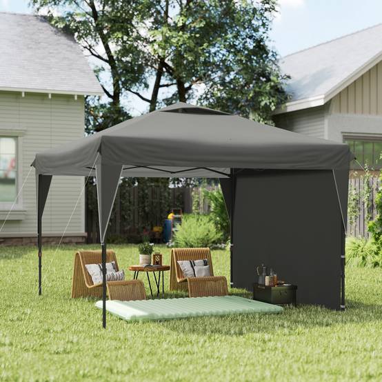 Barnum pliant de jardin tonnelle Oxford paroi latérale transport facile 300x300cm gris - ComfortXL Outdoor Living - Image 3