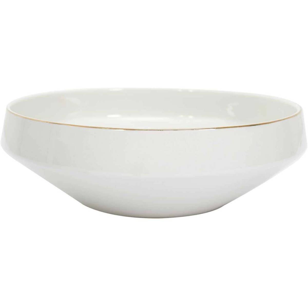 The Home Deco Factory - Saladier en porcelaine liseré doré 25 cm - Image 1