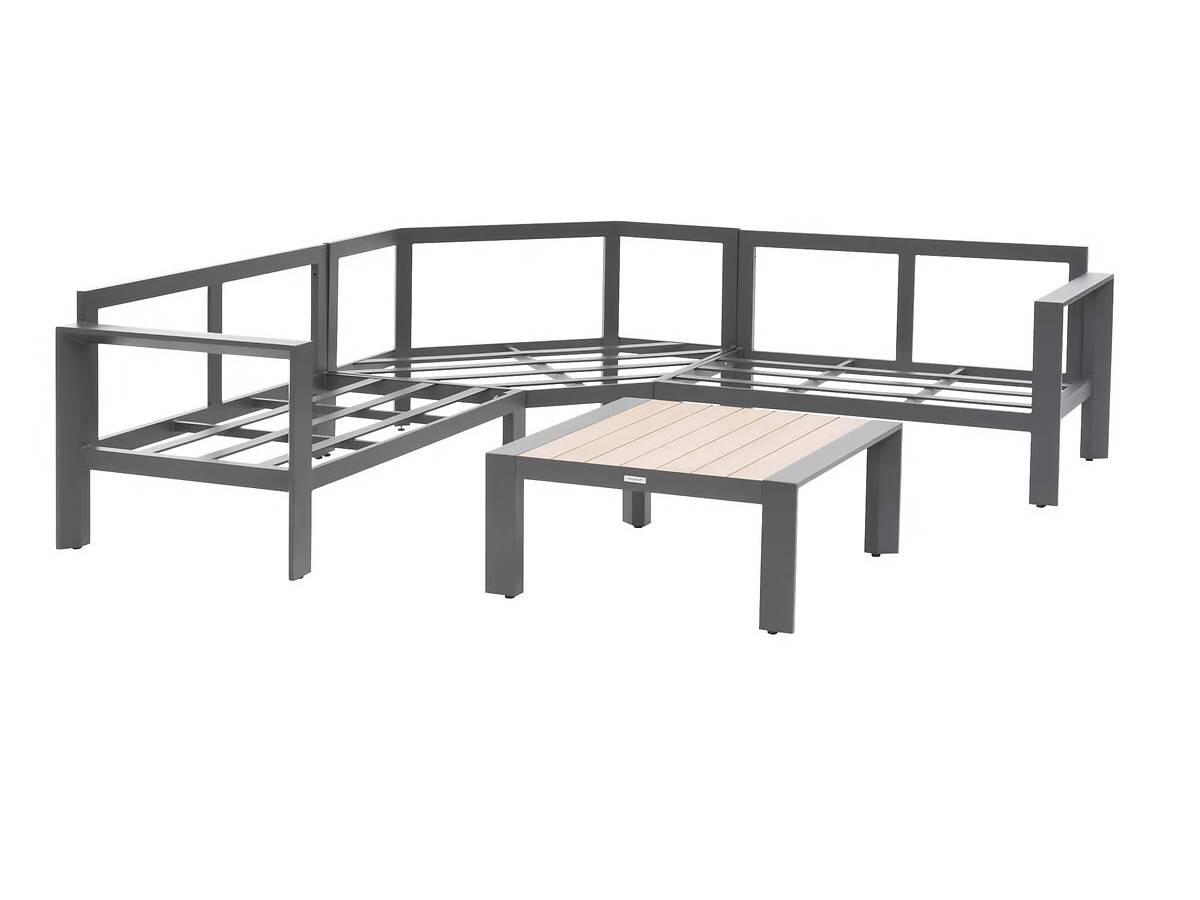 Hesperide - Salon de jardin d'angle en alu Evasion graphite honey + Housse - 5 places - Hespéride - Image 3