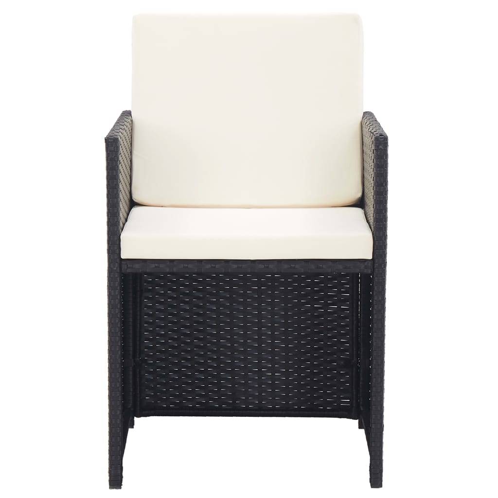 Helloshop26 - Salon de jardin meuble d'extérieur ensemble de mobilier 15 pièces avec coussins résine tressée noir - Image 7