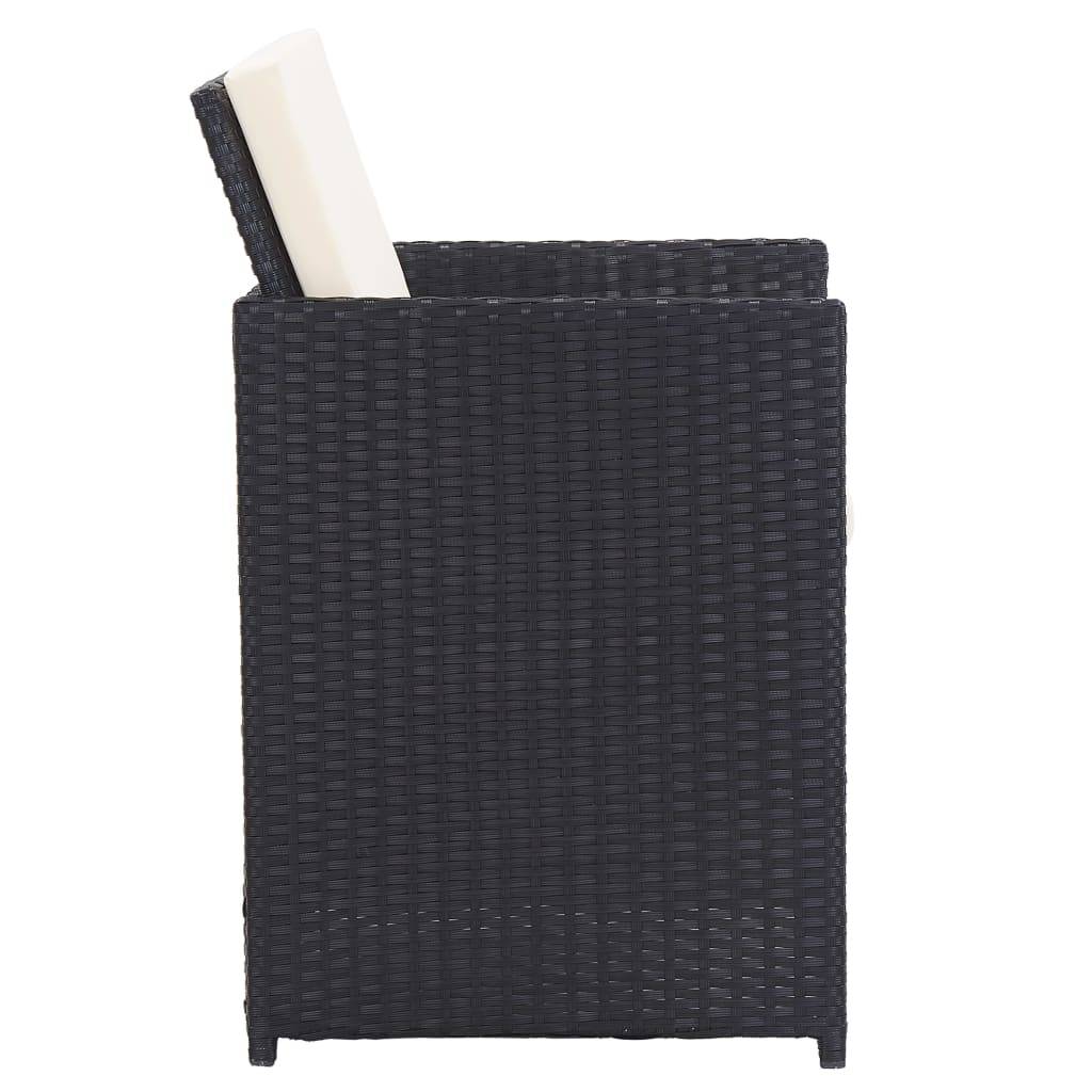 Helloshop26 - Salon de jardin meuble d'extérieur ensemble de mobilier 15 pièces avec coussins résine tressée noir - Image 8