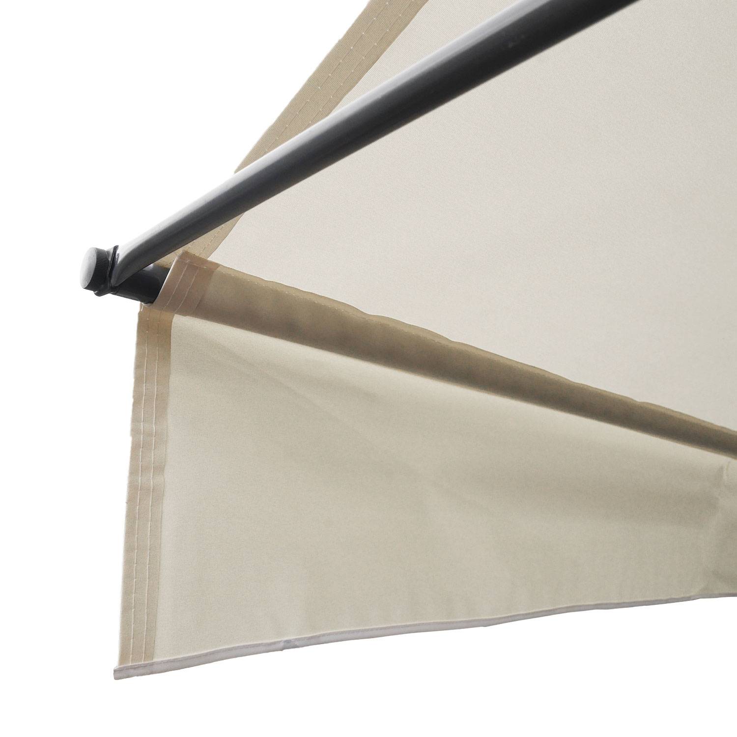 Store banne pour balcon CHENE 2 × 1,2m - Toile beige et structure grise - HAPPY GARDEN - Image 5