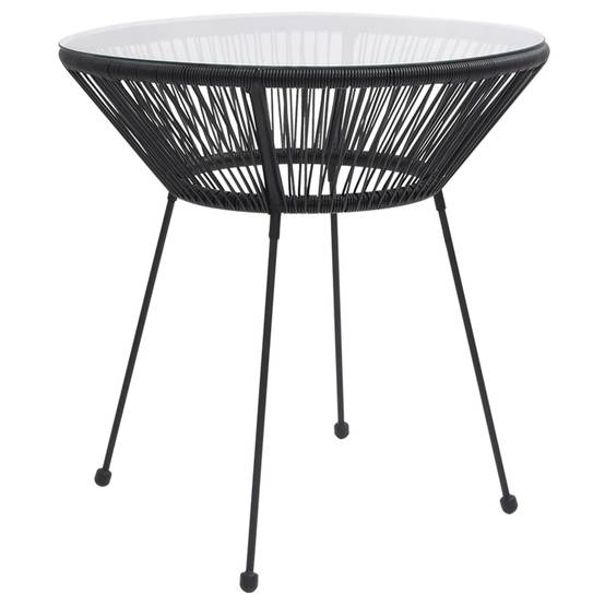 ComfortXL - Salon de Jardin 3p Rotin PVC Rond Table Ronde Ø70cm Extérieur Noir – ComfortXL Outdoor Living - Image 4