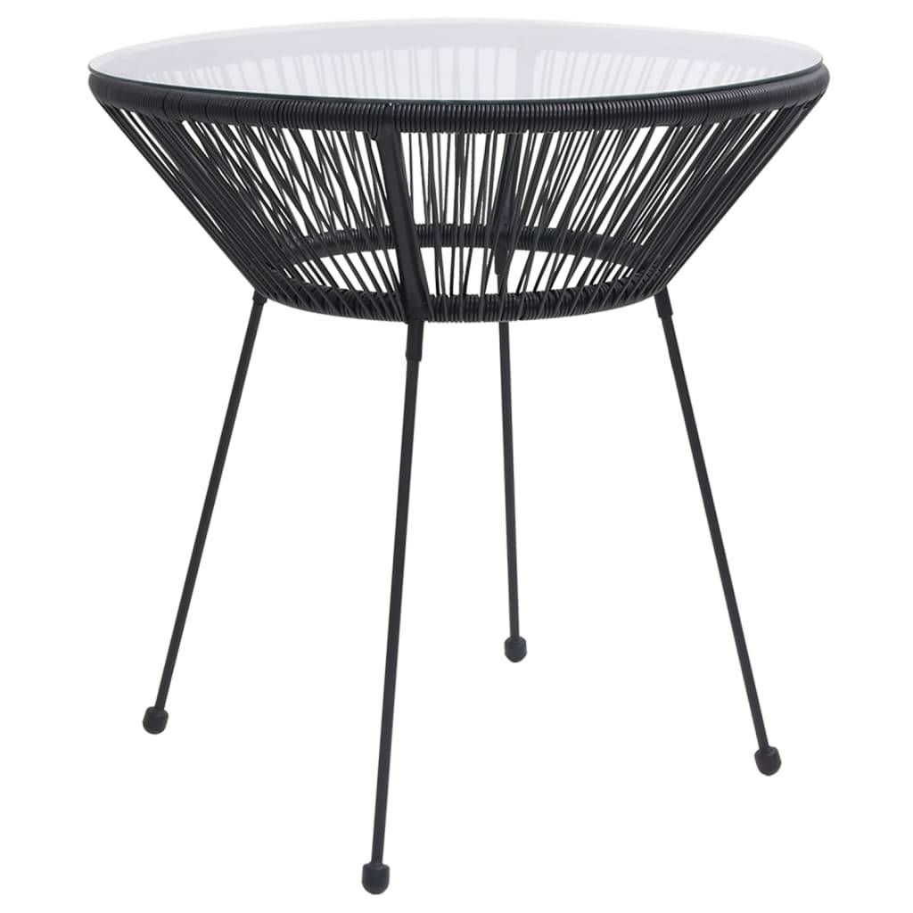 ComfortXL - Salon de Jardin 3p Rotin PVC Rond Table Ronde Ø70cm Extérieur Noir – ComfortXL Outdoor Living - Image 4