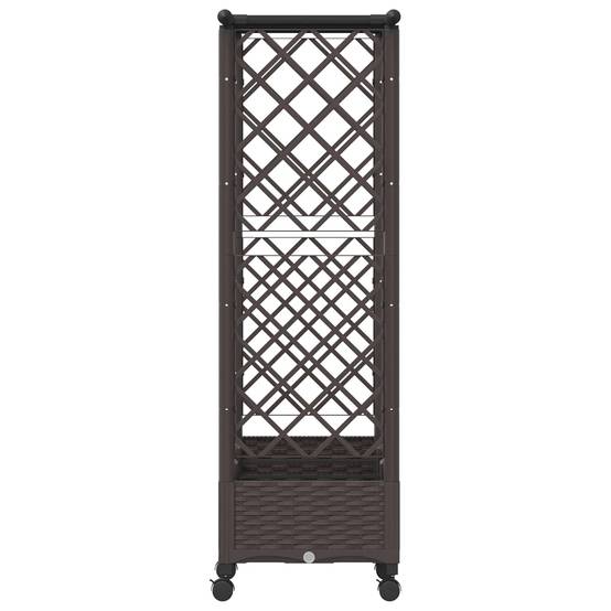 Lit surélevé avec treillis toit polypropylène patio terrasse marron 164x40x127cm - ComfortXL Outdoor Living - Image 5