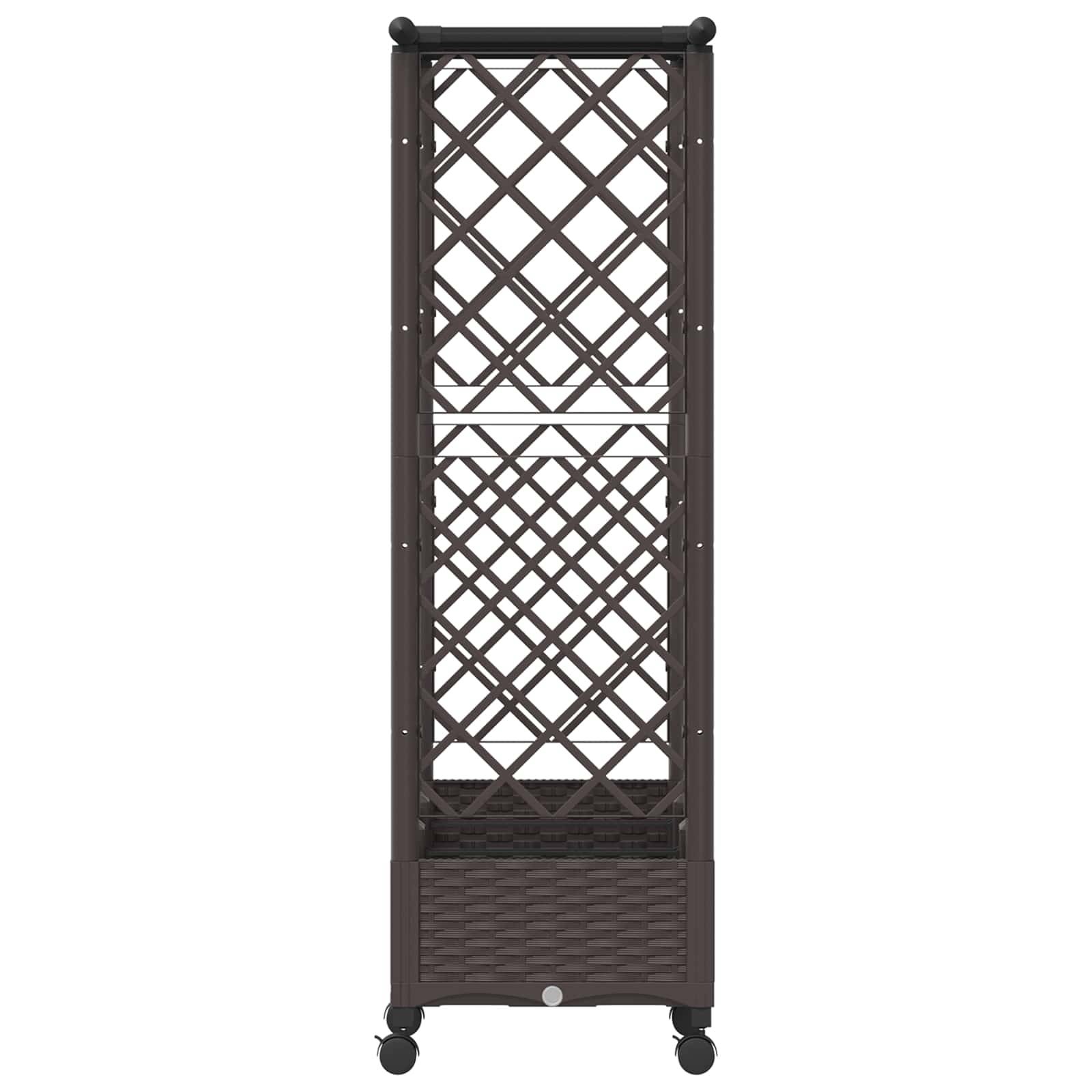 Lit surélevé avec treillis toit polypropylène patio terrasse marron 164x40x127cm - ComfortXL Outdoor Living - Image 5