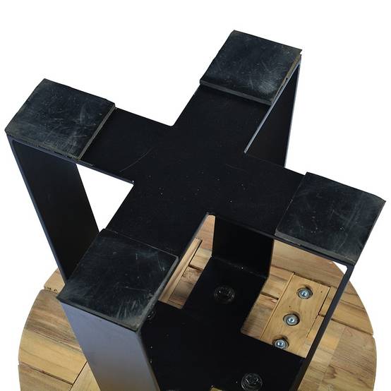 Table basse métal anthracite et teck recyclé D 40 cm Orsay - Gecko Jardin - Image 5