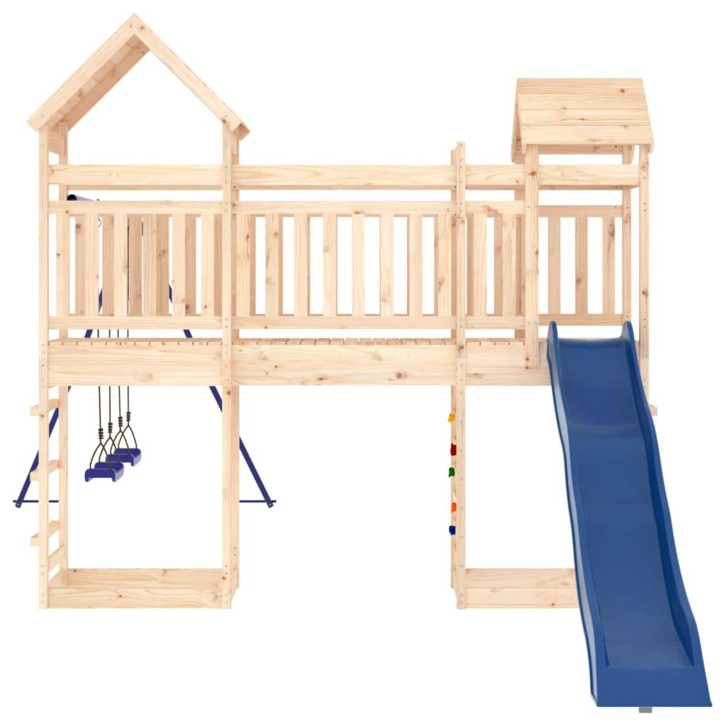 Helloshop26 - Aire de jeux d'extérieur balançoires toboggan portiques robuste jeux jardin 492 x 360 x 264 cm bois de pin massif - Image 5