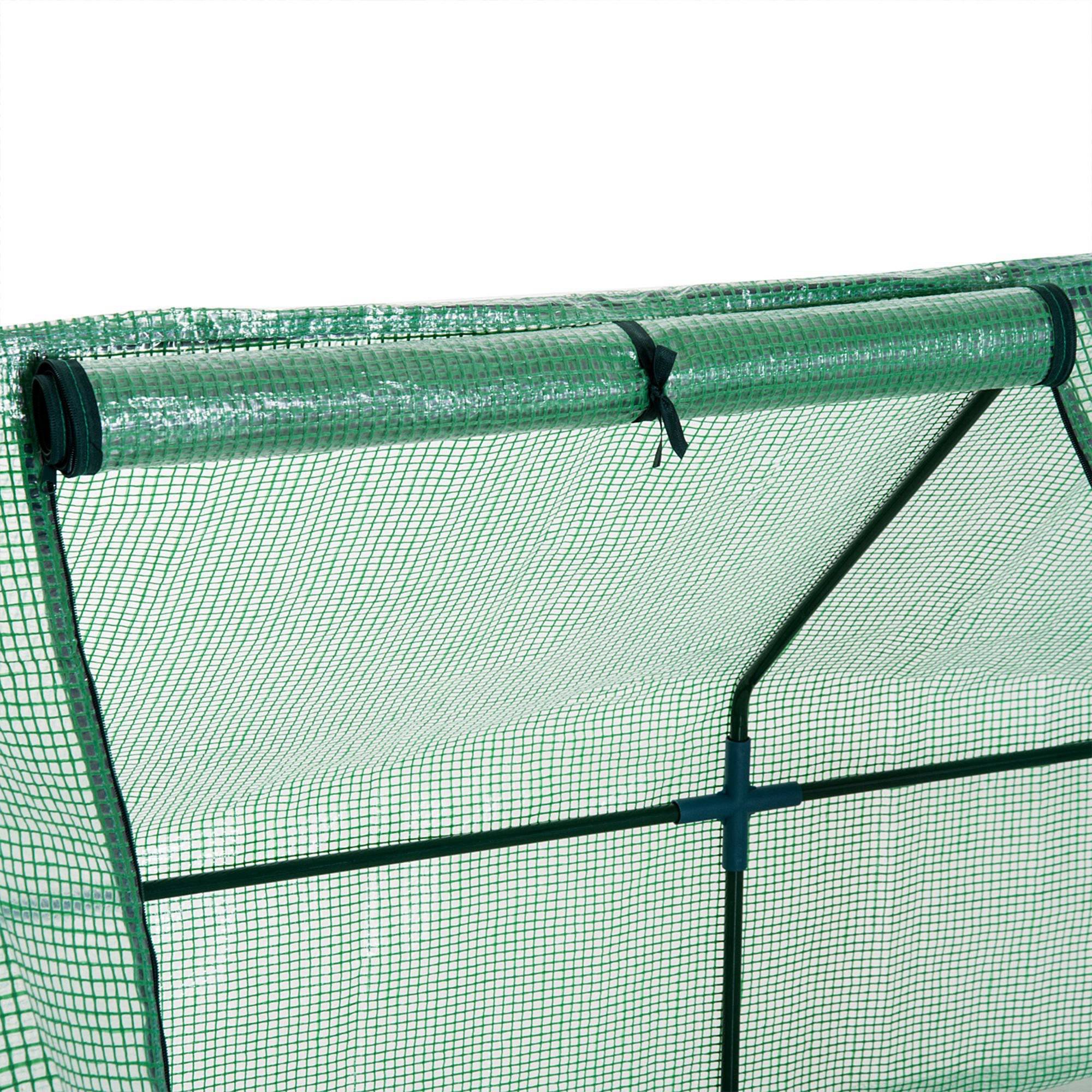 Serre de Jardin 270 x 90 x 90 cm avec 3 Fenêtres, Structure Acier et Bâche PE 140 g/m², pour Plantes, Tomates et Légumes - Image 9