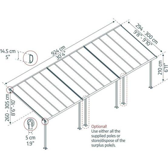 Canopia - Canopia Pergola Olympia 3X9,2 Grise - Image 3