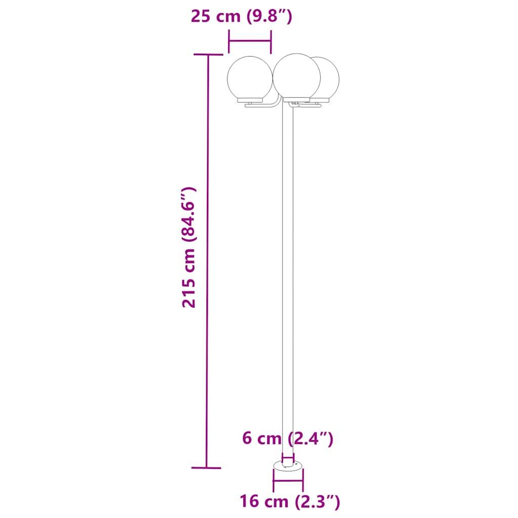 3 pcs Lampadaires de jardin - Lampadaires d'extérieur argenté 215 cm acier inoxydable-JU1052 - Image 7