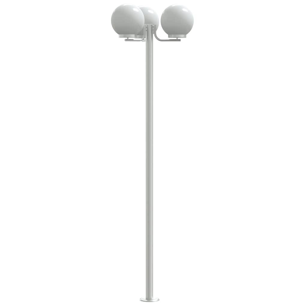 3 pcs Lampadaires de jardin - Lampadaires d'extérieur argenté 215 cm acier inoxydable-JU1052 - Image 5