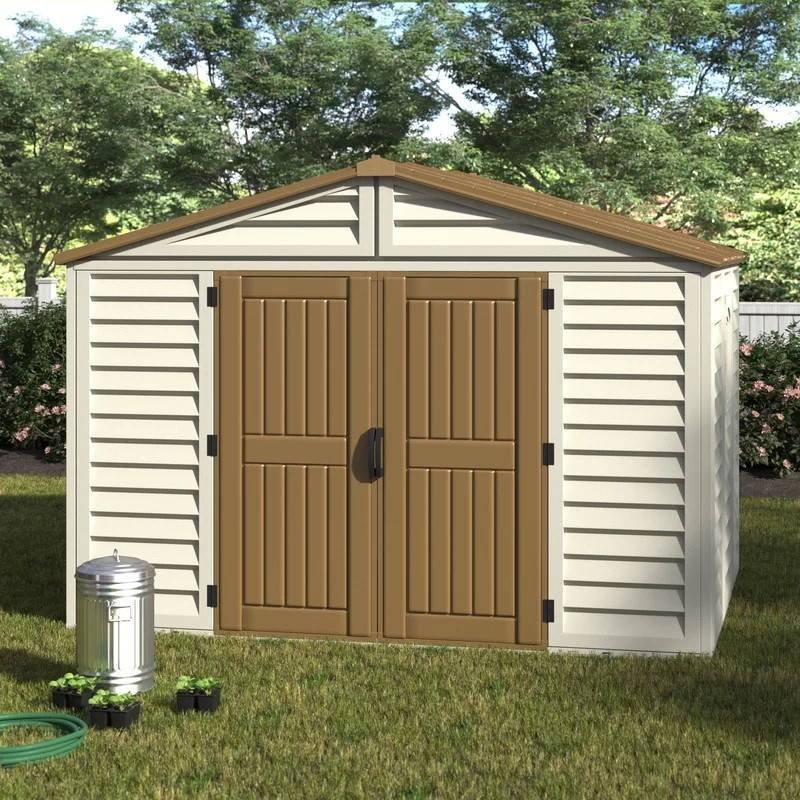 Duramax - Abri PVC Woodstyle PREMIUM - 10,56m² - Kit fondation + 1 fenêtre - Beige Duramax - Image 4