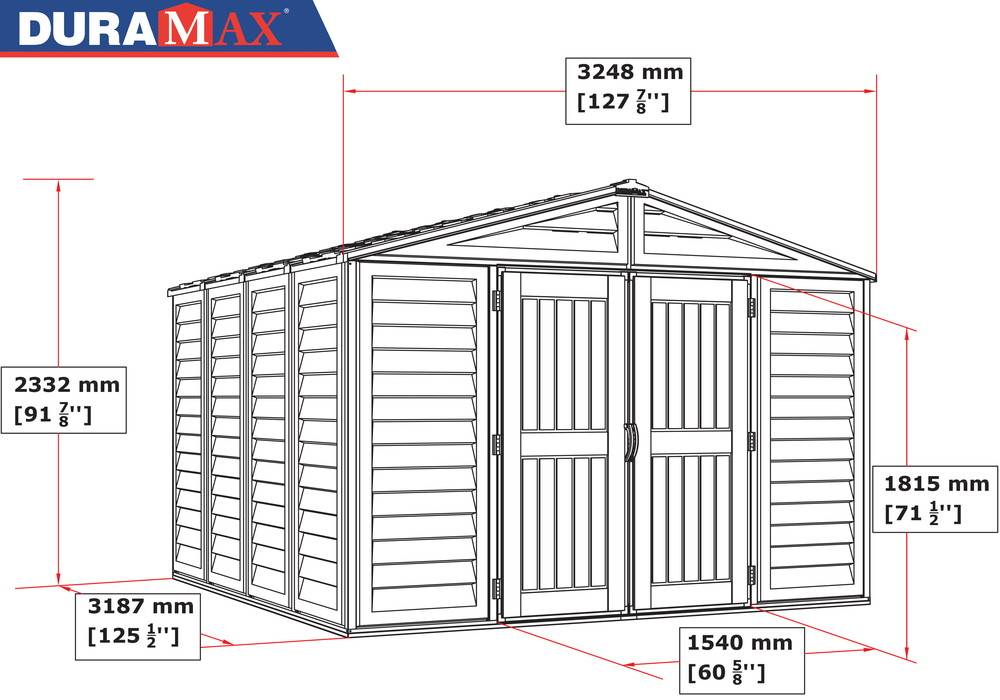 Duramax - Abri PVC Woodstyle PREMIUM - 10,56m² - Kit fondation + 1 fenêtre - Beige Duramax - Image 6
