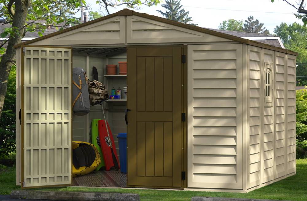 Duramax - Abri PVC Woodstyle PREMIUM - 10,56m² - Kit fondation + 1 fenêtre - Beige Duramax - Image 2
