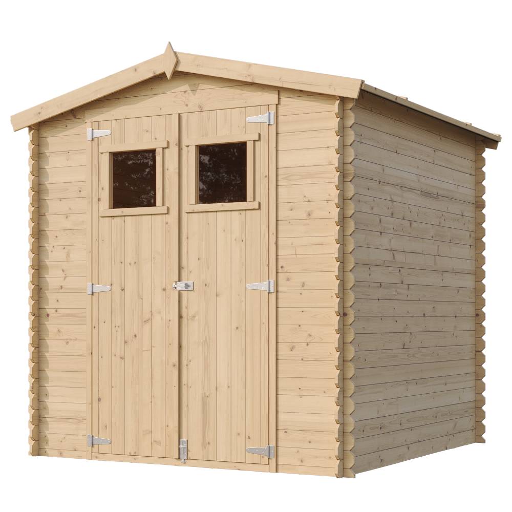 Timbela - Abri de jardin en bois  I216xL206xH218 cm/ 3.53 m² avec sol traité - Petit abri à outils, Local à vélos - 19 mm d’épaisseur - Timbela M343+M343G - Image 4