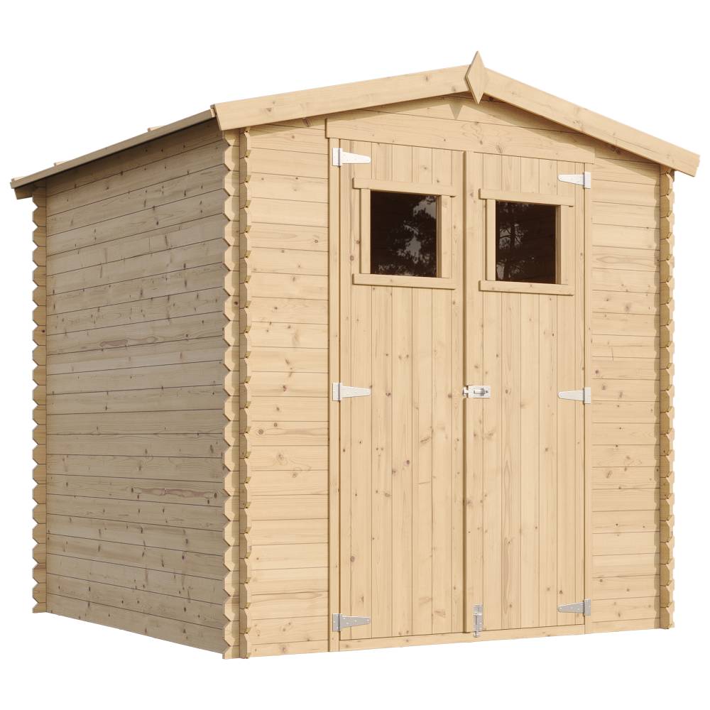 Timbela - Abri de jardin en bois  I216xL206xH218 cm/ 3.53 m² avec sol traité - Petit abri à outils, Local à vélos - 19 mm d’épaisseur - Timbela M343+M343G - Image 2