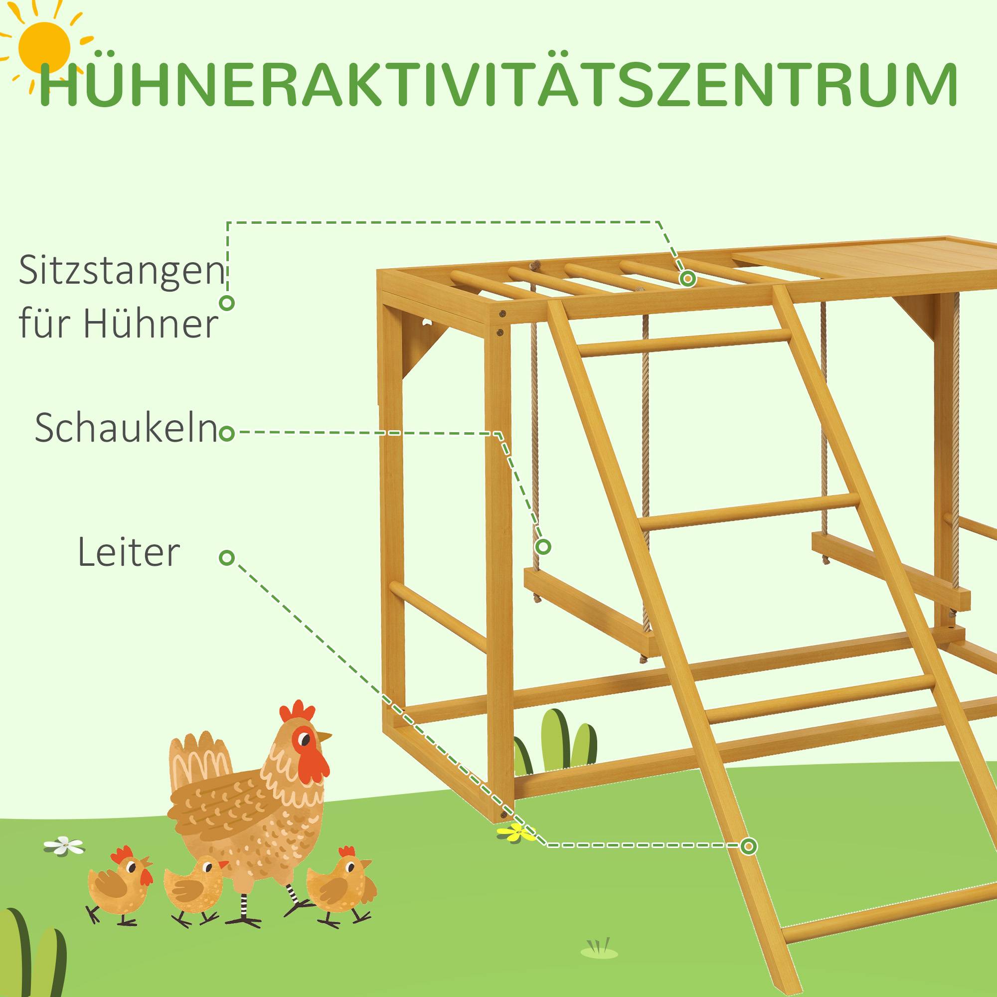 Balançoire pour Poules - Aire de Jeux en Bois | Perchoir et Balançoire pour Poules,pour Se Percher, Grimper, Mâcher, Enrichissement et Le Jeu, Cage