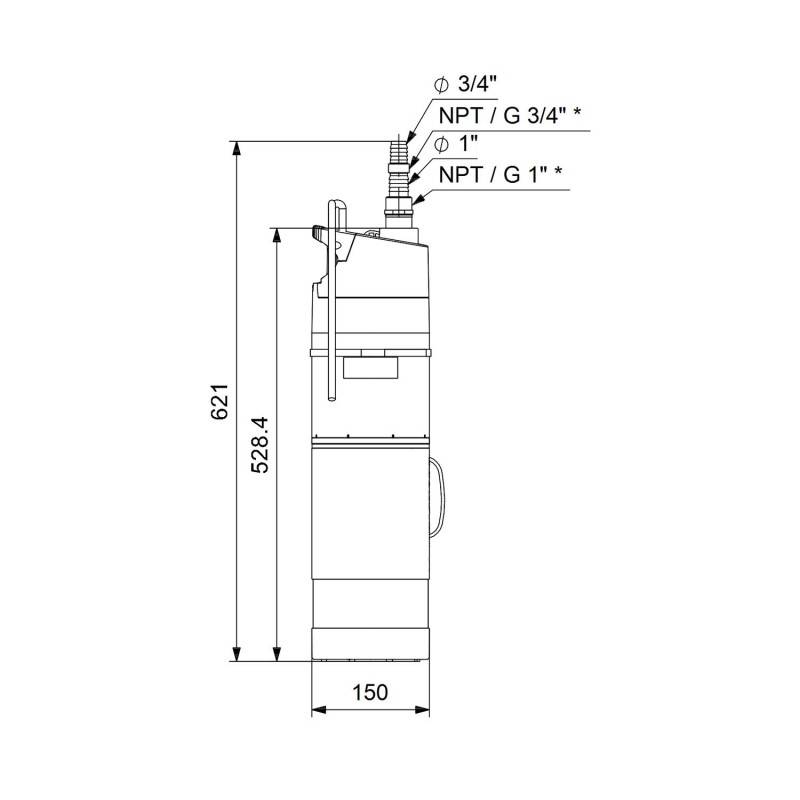 Pompe immergée 6" Grundfos SBA335A 0,74 kW automatique jusqu'à 3 m3/h monophasé 220V - Image 4