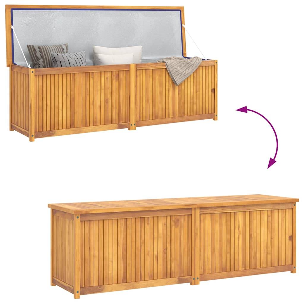 Coffre de jardin bois de teck naturel 175 x 50 x 55 cm - PANGIVO - Image 7
