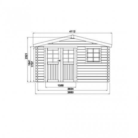 Abri de jardin LINZ en bois 13,21m², Toiture Shingle gris, Plancher Oui - Image 2