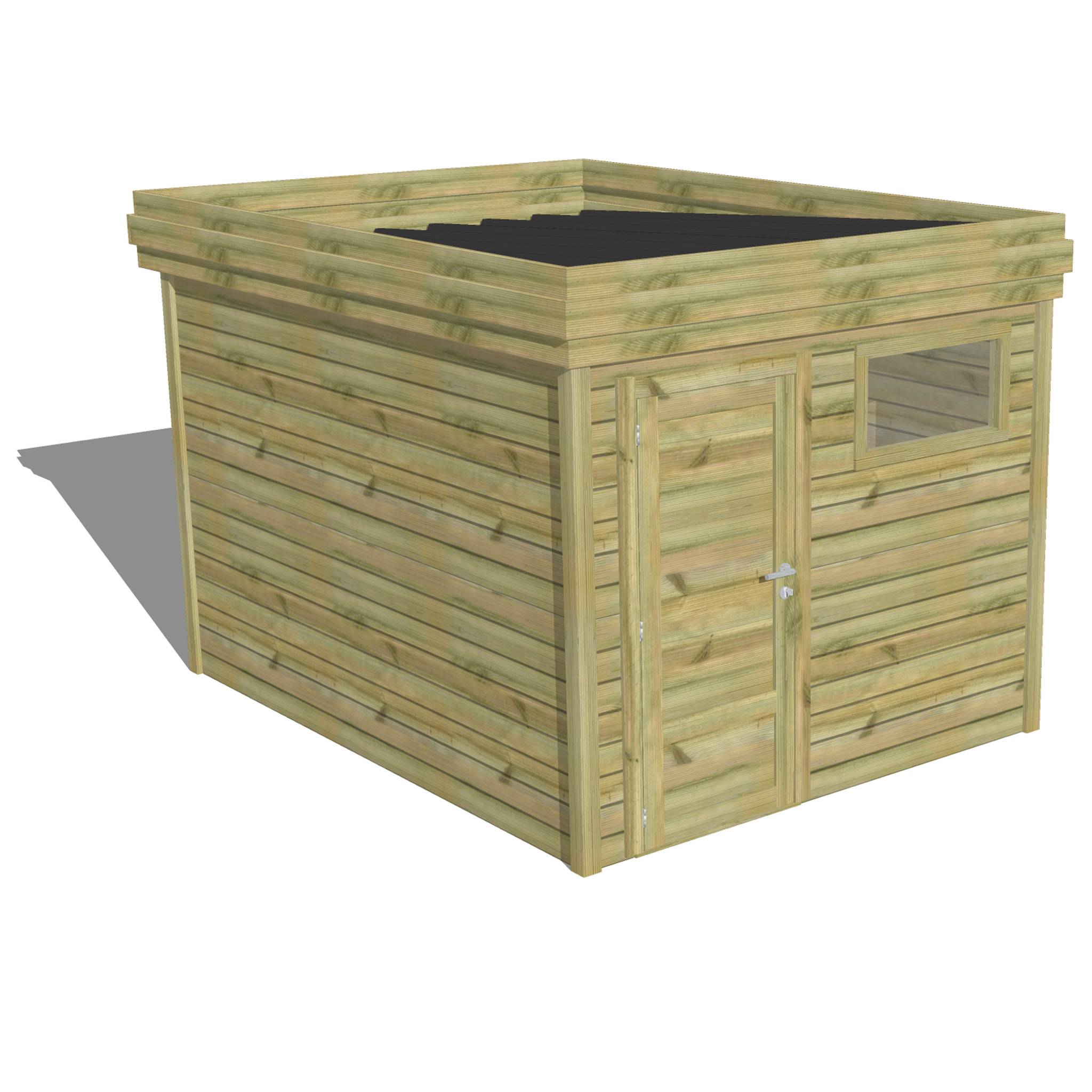 Abri Français - ABRI DE JARDIN bois autoclave 27mm - 2,64x3,44m / 9m2 - Bac acier - Abri Français - Image 1