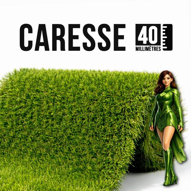 AGCO - Gazon synthétique Caresse 40 mm – 4 × 20 m, 80 m² – Jardin, terrasse et piscine - Image 6