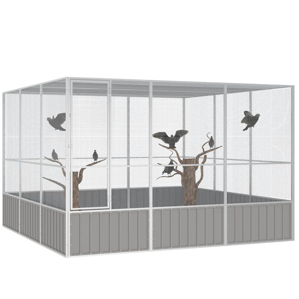 Vidaxl - Cage à oiseaux Gris 302,5x324,5x211,5 cm Acier galvanisé vidaXL 171553 - Image 2