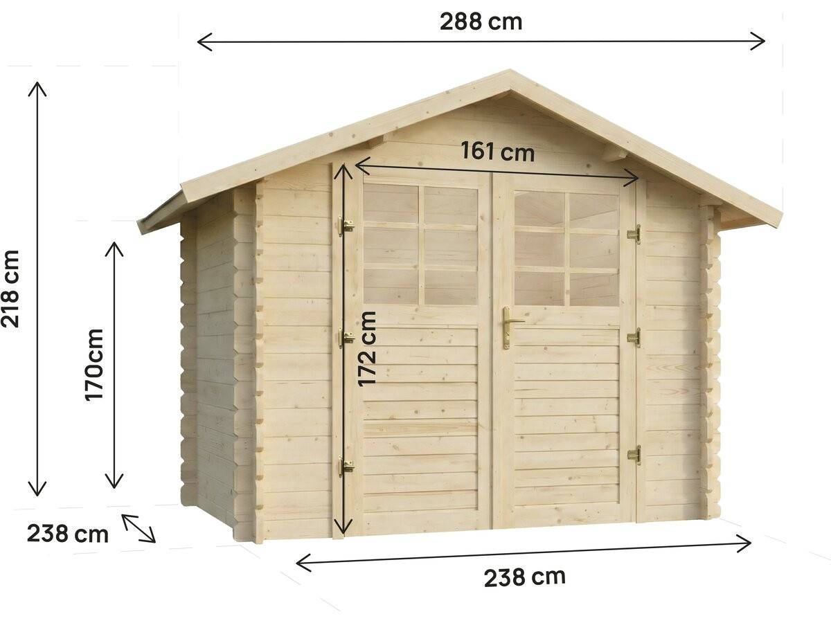 Abri De Jardin En Bois "beaufort" - 6.94 M² -  287 X 241 Cm - 28 Mm -habitat Et Jardin - Image 3