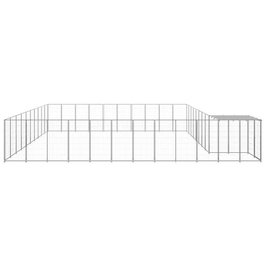 Helloshop26 - Chenil extérieur cage enclos parc animaux chien argenté 31,46 m² acier - Image 4