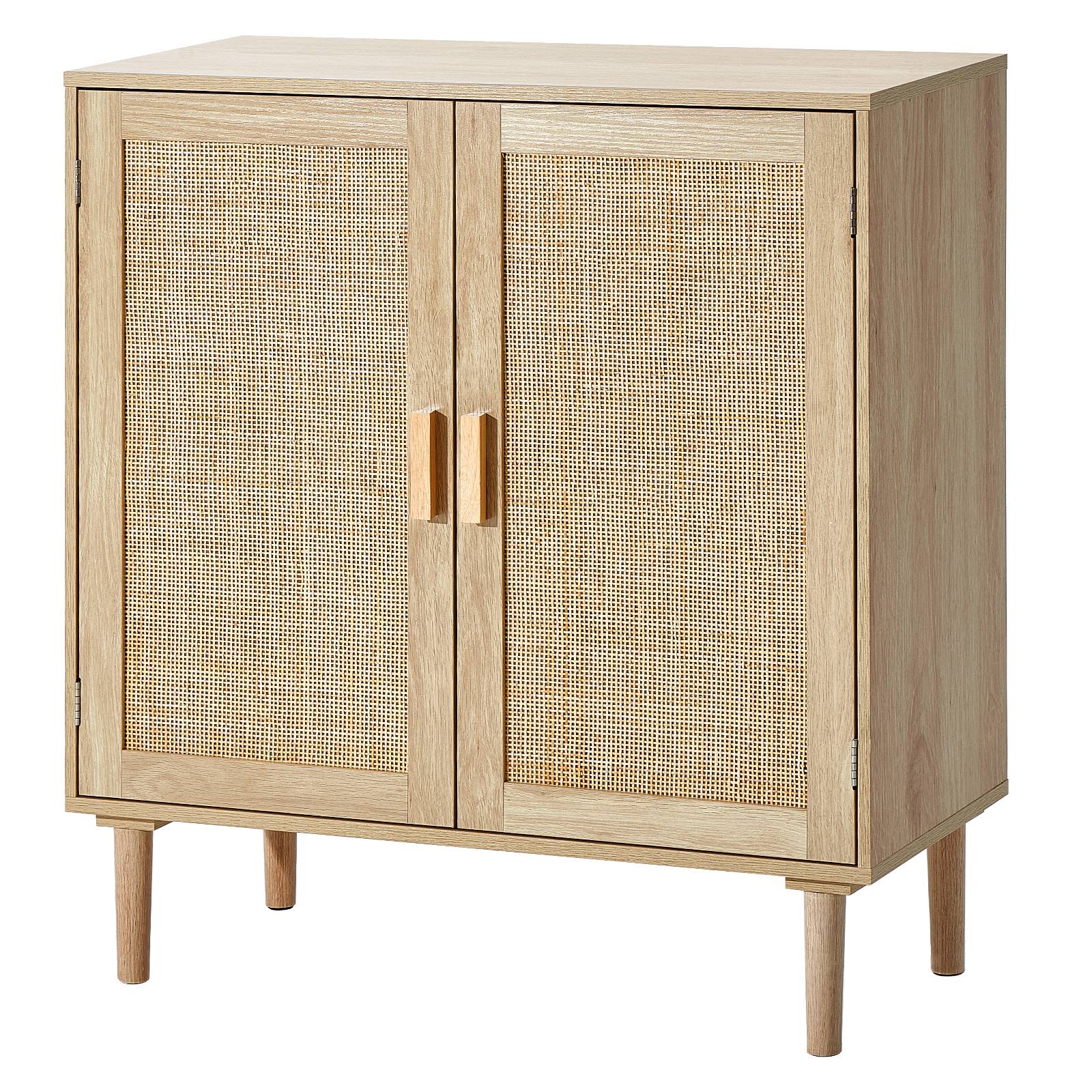VEVOR Armoire rotin 80x37,5x88 cm, 2 portes magnétiques, étagères réglables. Naturel. - Image 1