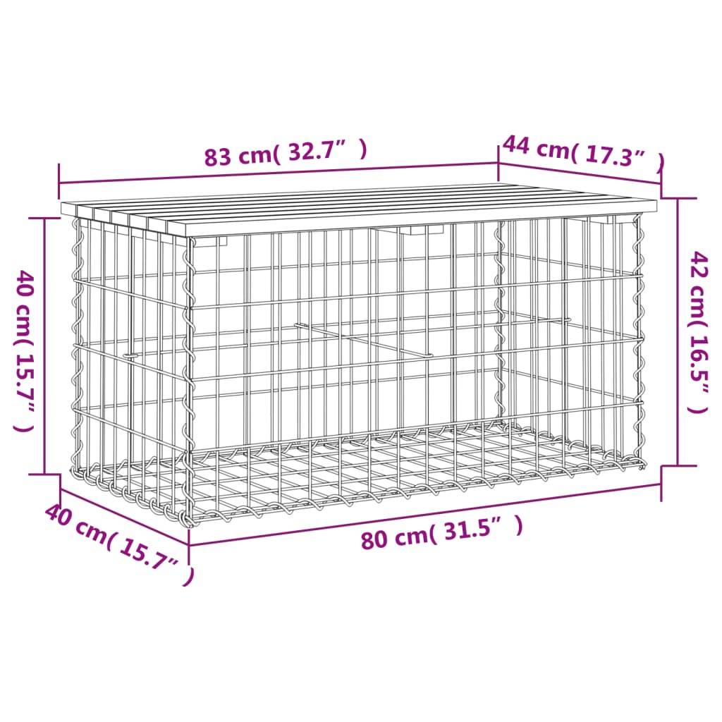 Maison Chic - Banc de jardin - Banc d'extérieur - Banquette design de gabion 83x44x42 cm bois massif de pin - Image 8