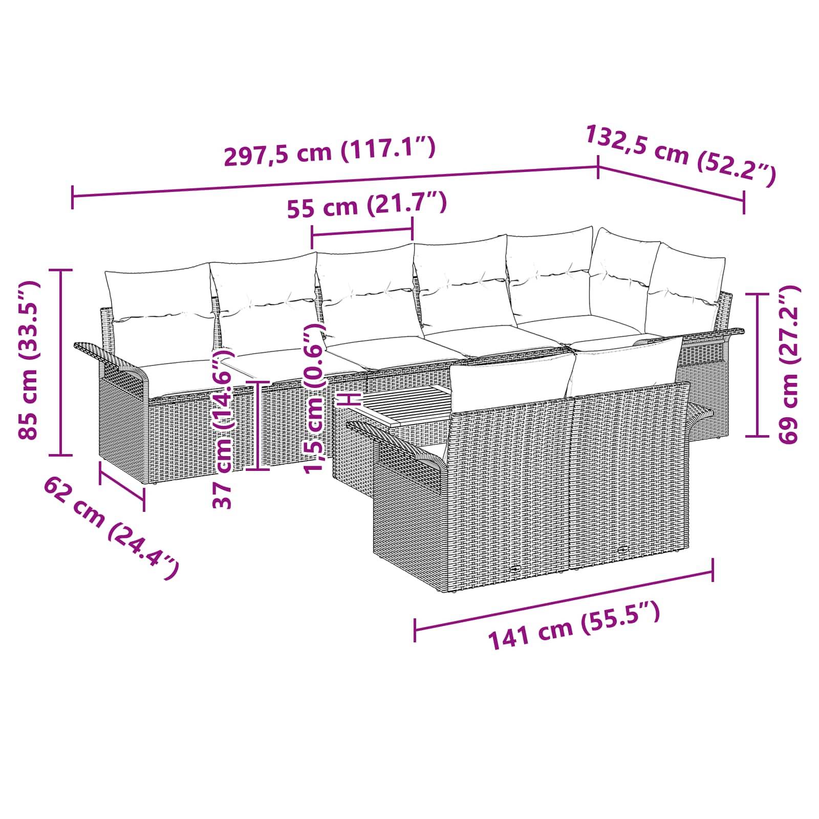 Vidaxl - Ensemble de canapé de jardin avec coussin 9 pcs Noir polyrotin vidaXL 3347347 - Image 3