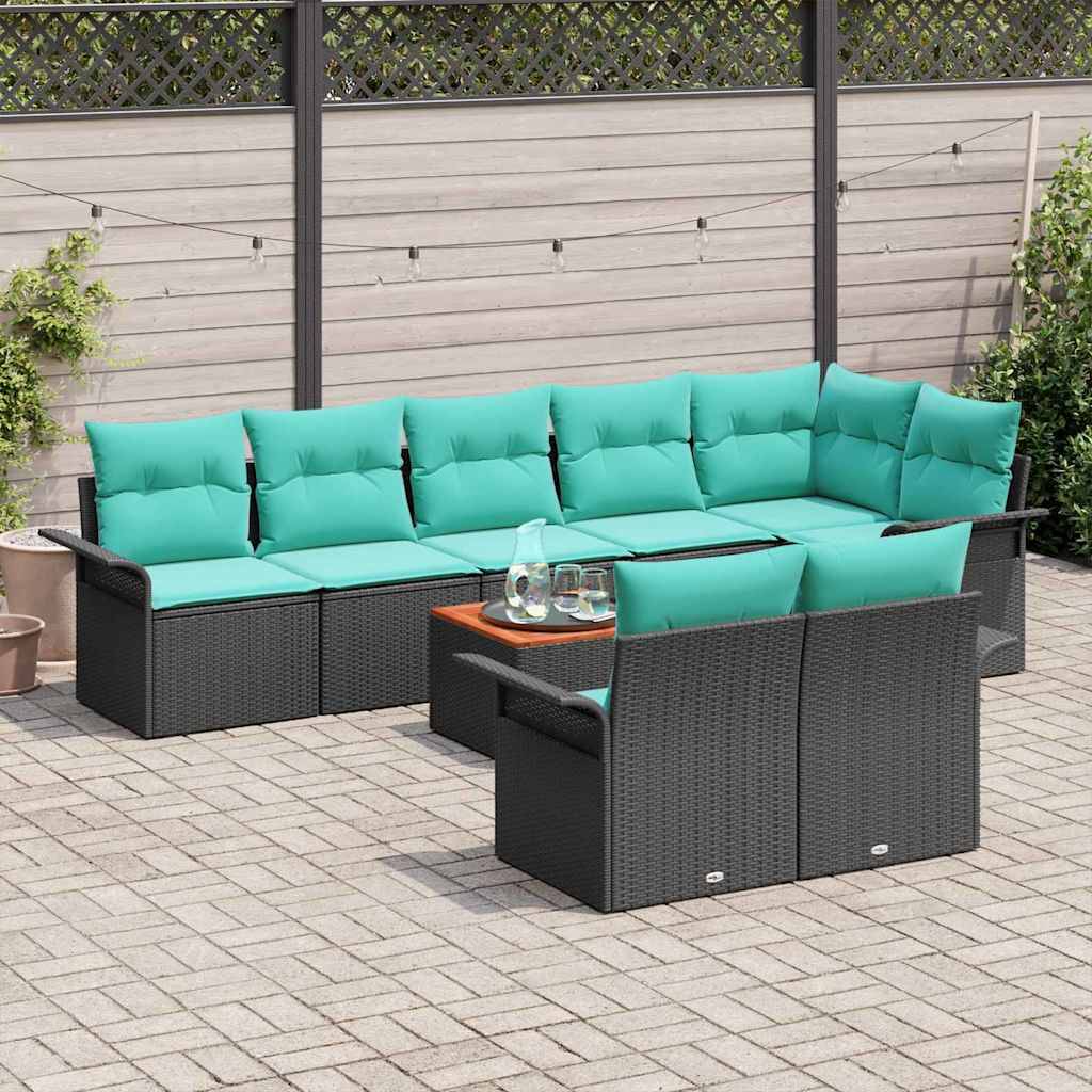Vidaxl - Ensemble de canapé de jardin avec coussin 9 pcs Noir polyrotin vidaXL 3347347 - Image 4