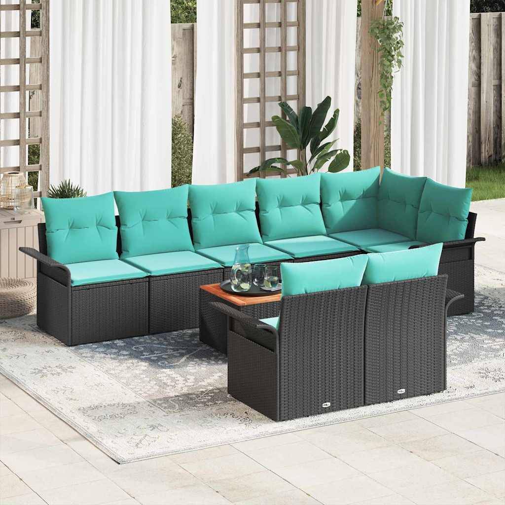 Vidaxl - Ensemble de canapé de jardin avec coussin 9 pcs Noir polyrotin vidaXL 3347347 - Image 1