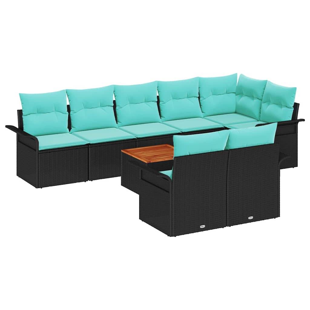 Vidaxl - Ensemble de canapé de jardin avec coussin 9 pcs Noir polyrotin vidaXL 3347347 - Image 2