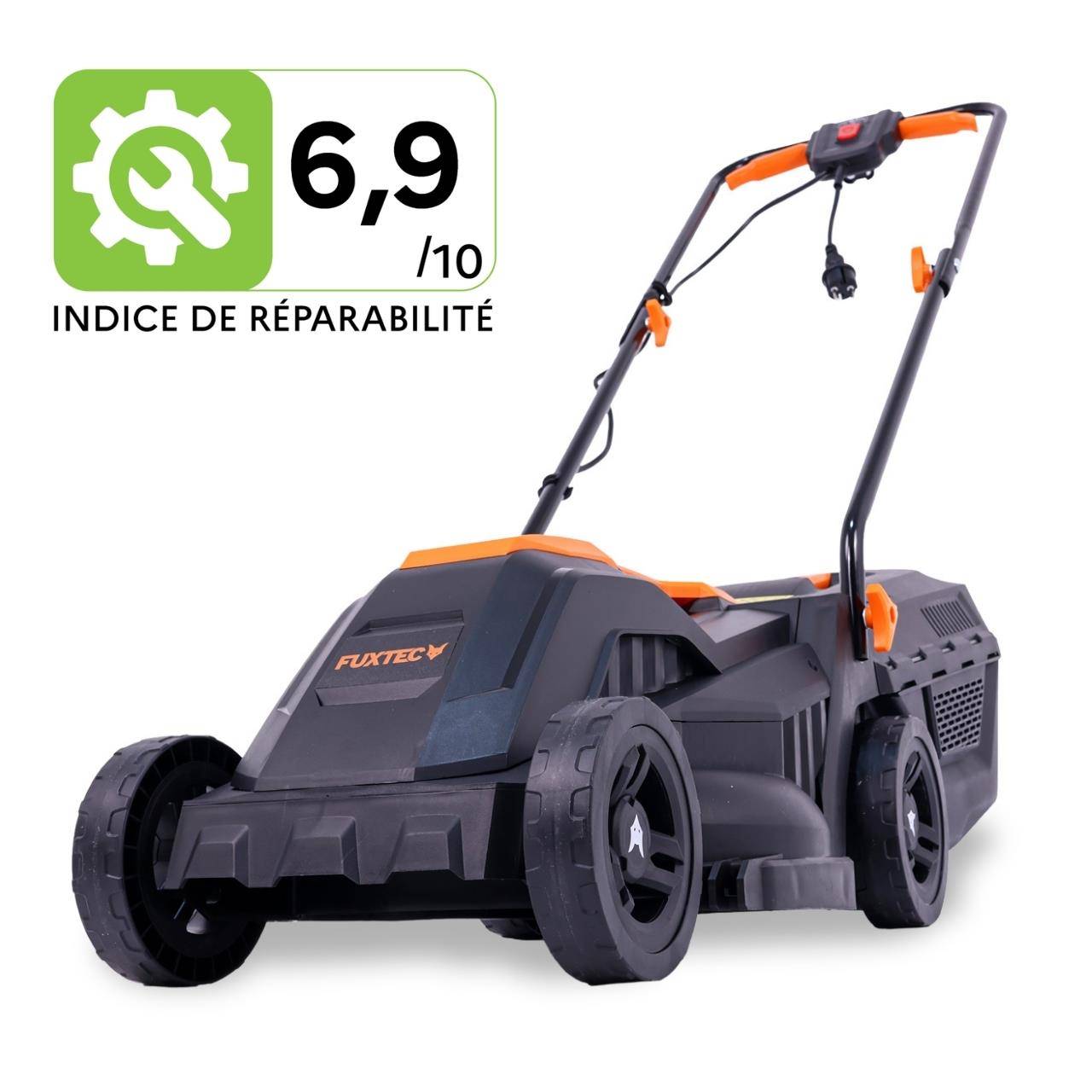 FUXTEC - Tondeuse À Gazon Électrique Filaire Poussée - Fuxtec Fx-rme33 - 9kg, Largeur De Coupe 33cm, Bac 30l, Hauteur 20mm - 60mm - Image 1