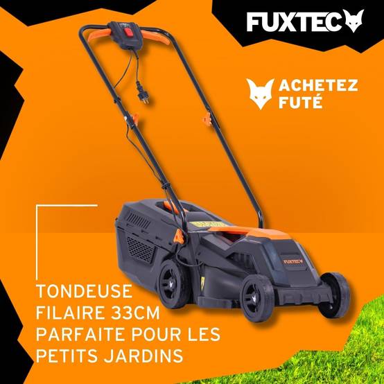 FUXTEC - Tondeuse À Gazon Électrique Filaire Poussée - Fuxtec Fx-rme33 - 9kg, Largeur De Coupe 33cm, Bac 30l, Hauteur 20mm - 60mm - Image 2