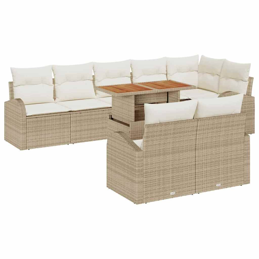 ComfortXL - Salon de jardin 8 places 9 pièces en résine tressée avec coffres de rangement pour extérieur Beige – ComfortXL Outdoor Living - Image 2