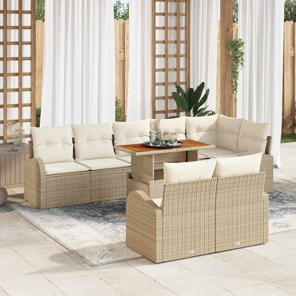 ComfortXL - Salon de jardin 8 places 9 pièces en résine tressée avec coffres de rangement pour extérieur Beige – ComfortXL Outdoor Living - Image 1