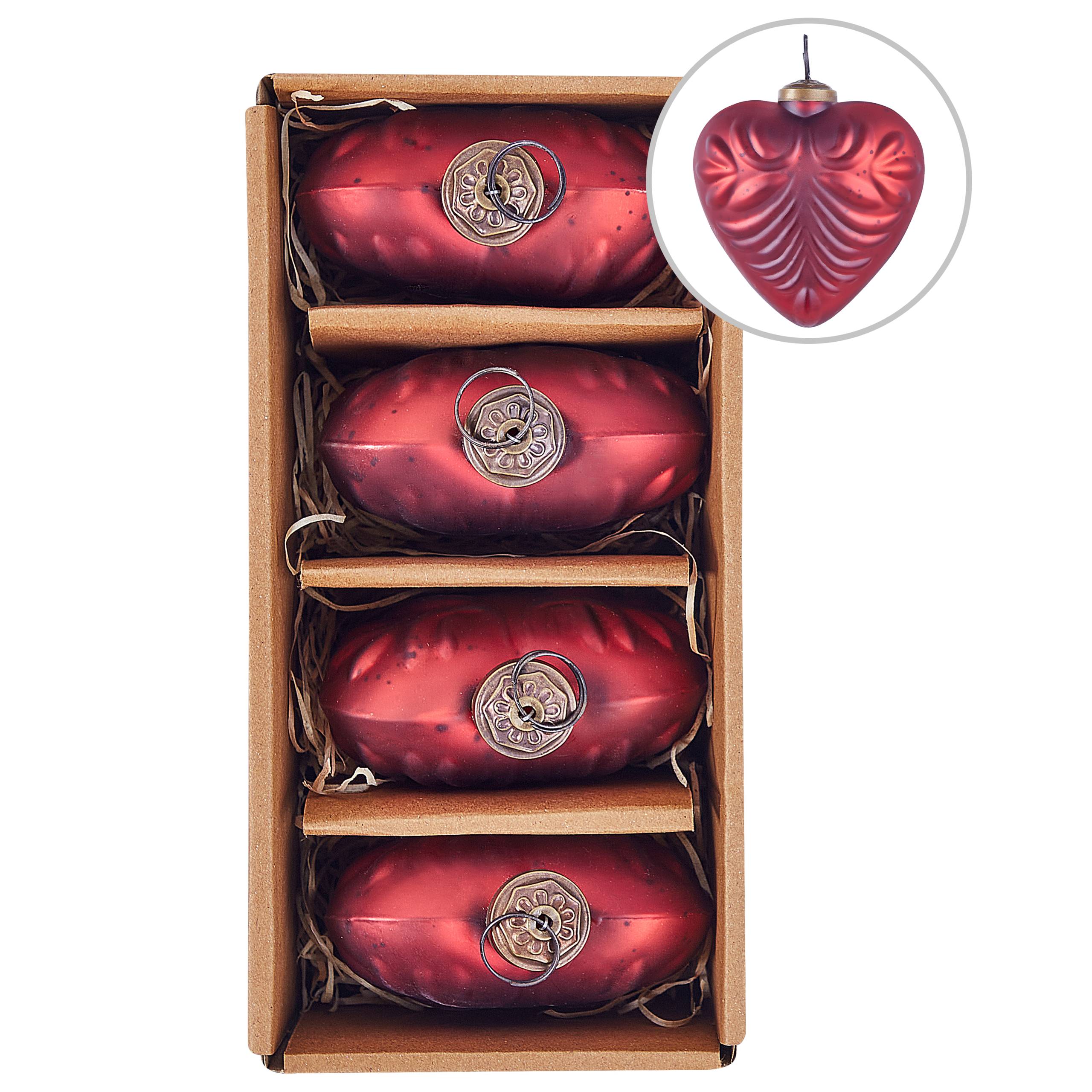 Beliani - Boules de Noël Verre Rouge FERIABLE - 11x10x13- Beliani - Image 2