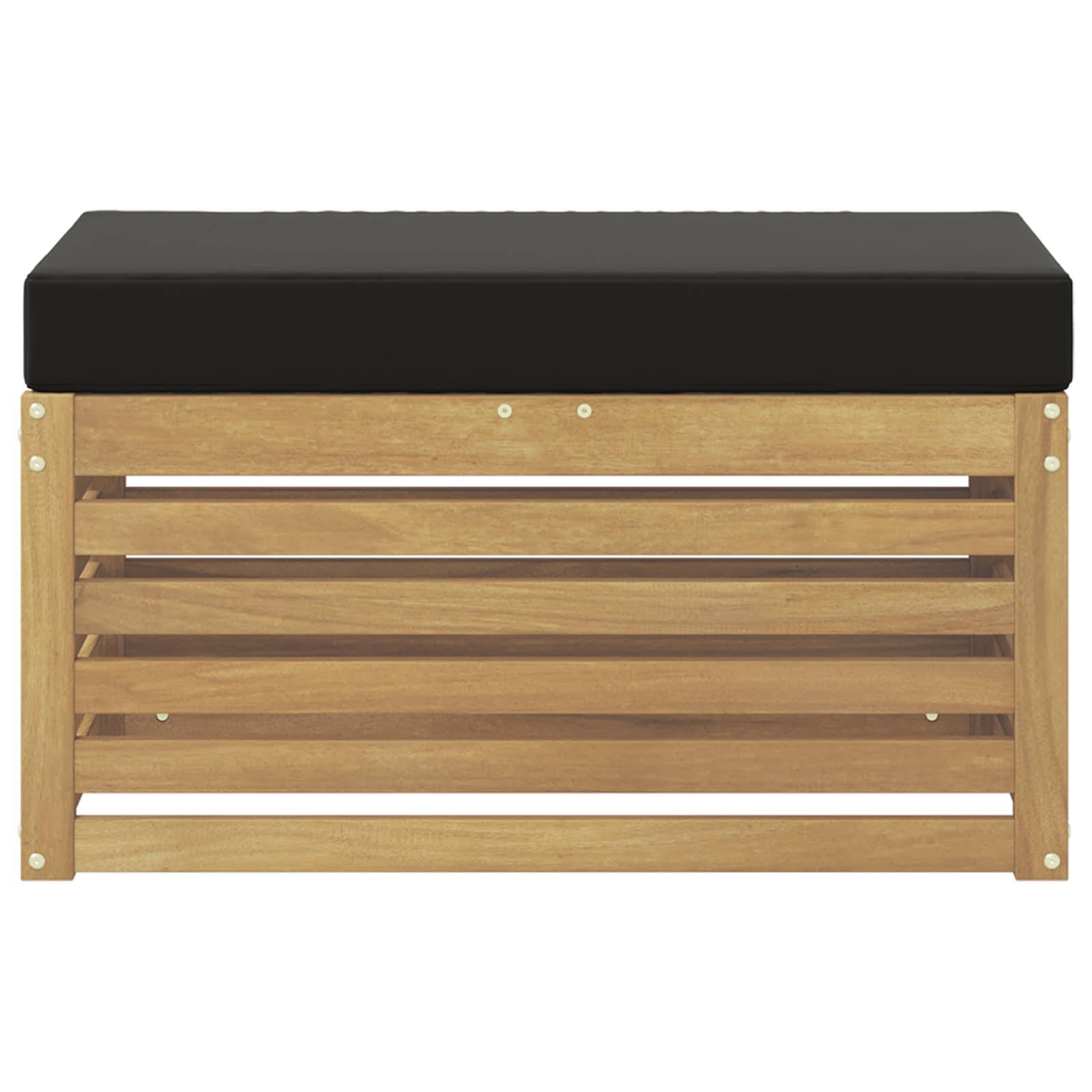 Vidaxl - Banc de Jardin Blanc 80 x 43 x 45 cm Bois d'Acacia Massif vidaXL 901690 - Image 4