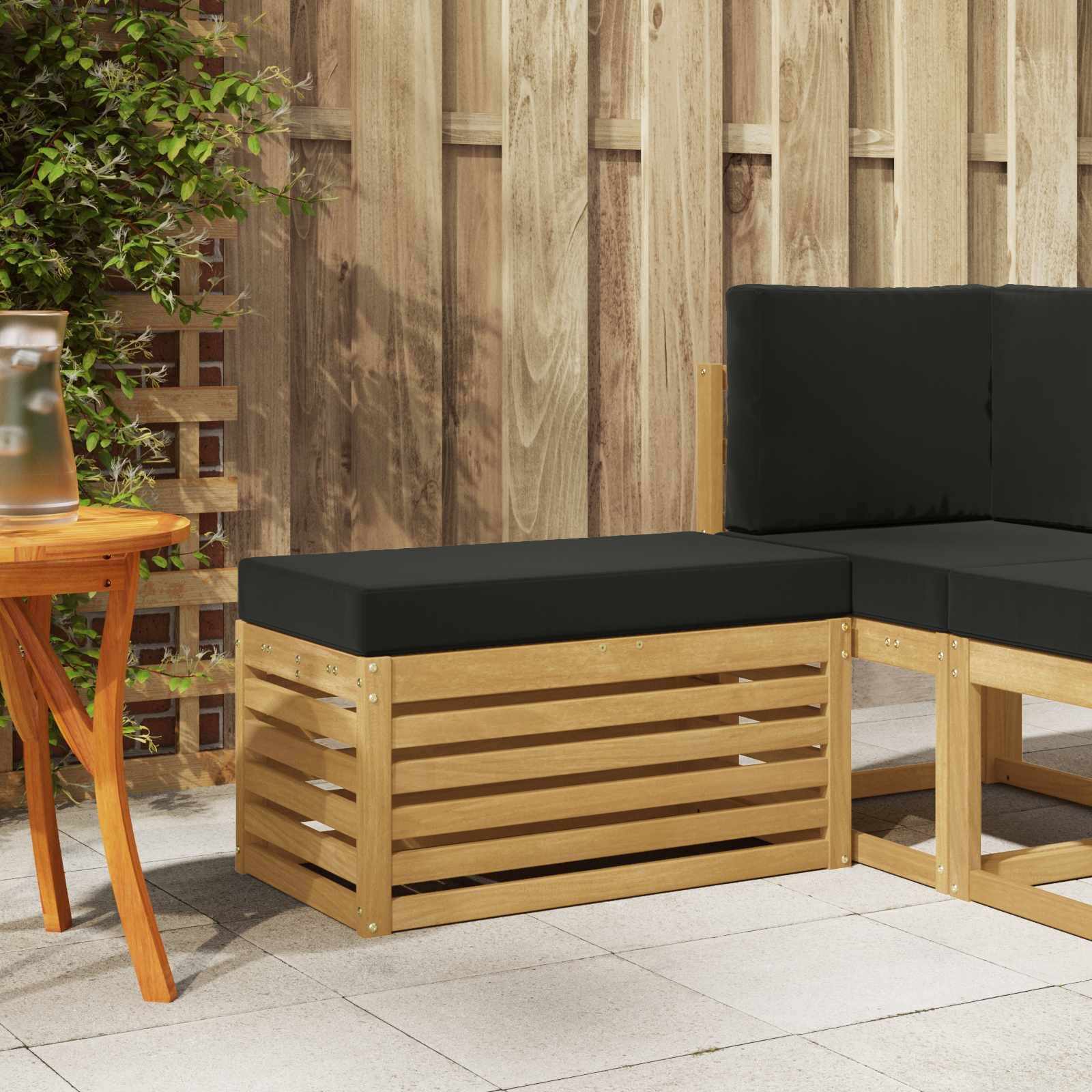 Vidaxl - Banc de Jardin Blanc 80 x 43 x 45 cm Bois d'Acacia Massif vidaXL 901690 - Image 1