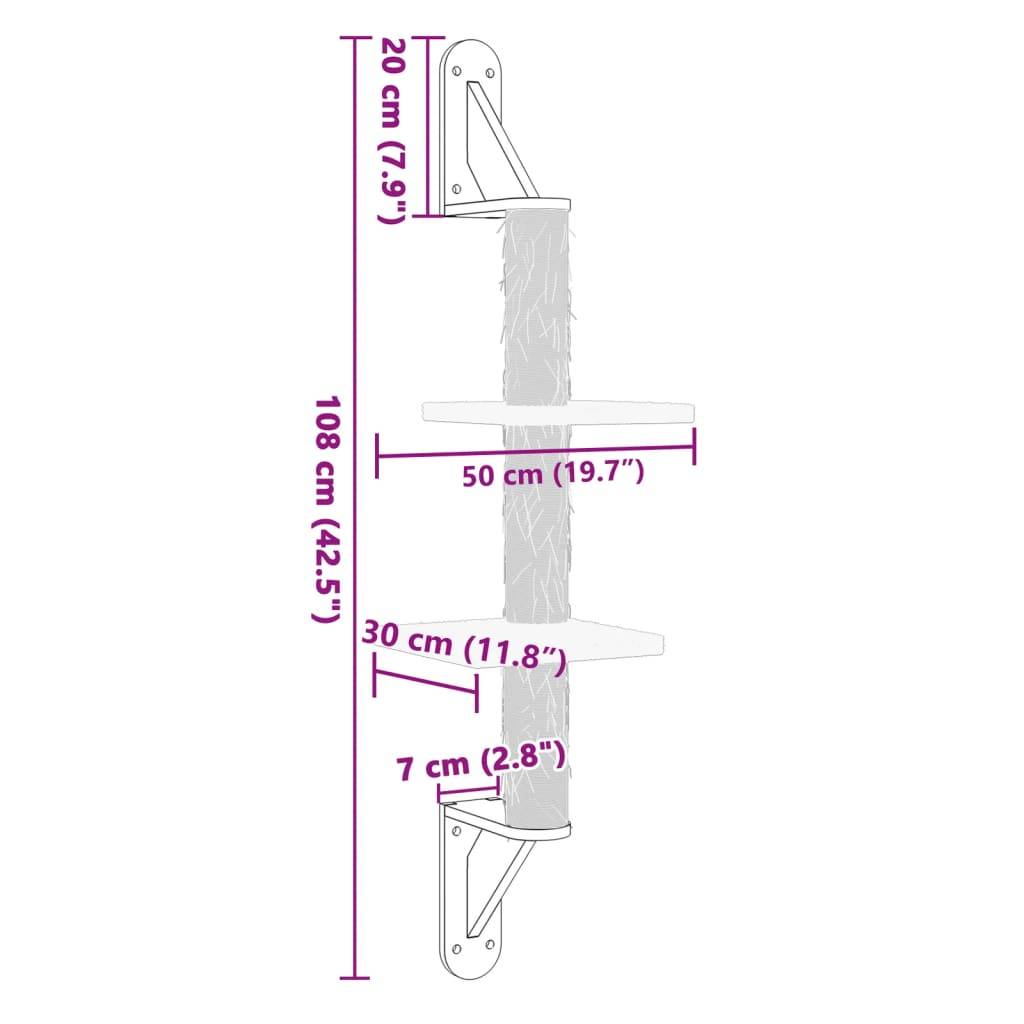 Vidaxl - Arbre à chat mural avec griffoir crème 108 cm vidaXL 172410 - Image 3