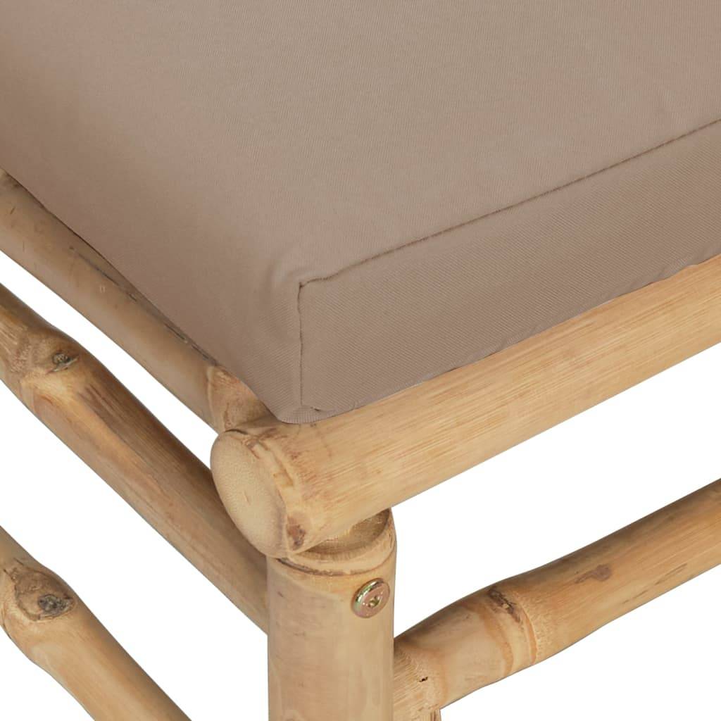Canapés d'angle de jardin avec coussins taupe 2 pcs | Canapé D'extérieur | Sofa De Jardin bambou Maison Chic - Image 5