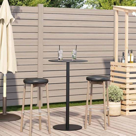 PANGIVO - Table de jardin ronde noir acier Ø60 x 105 cm - PANGIVO - Image 3