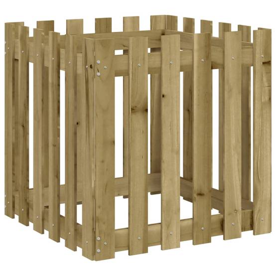 Vidaxl - Jardinière avec design de clôture-Pot de fleur-Bac à fleurs 60x60x60 cm pin imprégné - Image 2