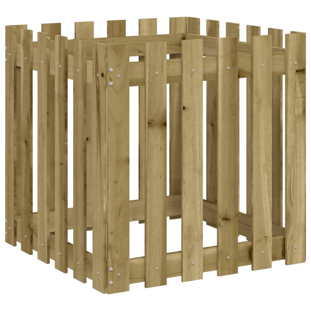 Vidaxl - Jardinière avec design de clôture-Pot de fleur-Bac à fleurs 60x60x60 cm pin imprégné - Image 2