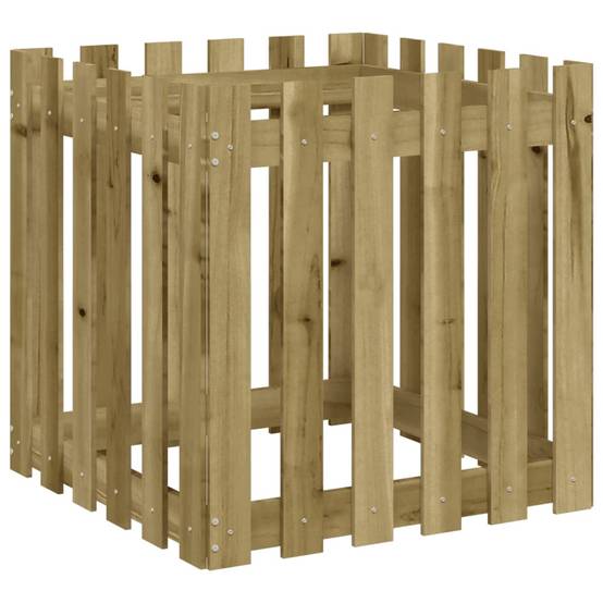 Vidaxl - Jardinière avec design de clôture-Pot de fleur-Bac à fleurs 60x60x60 cm pin imprégné - Image 4