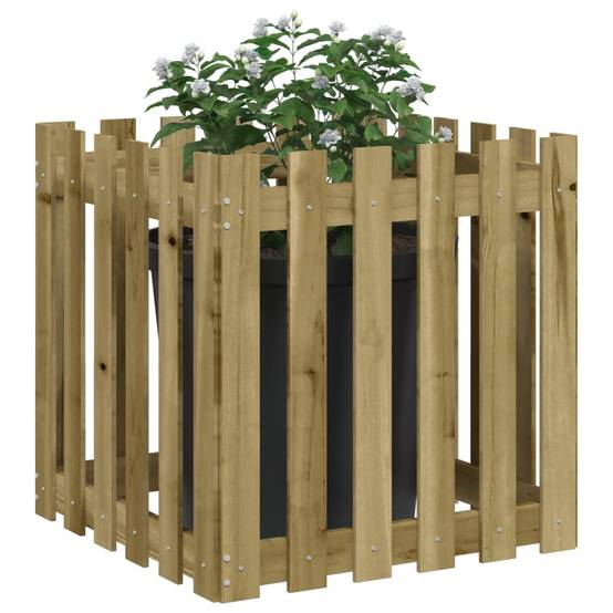 Vidaxl - Jardinière avec design de clôture-Pot de fleur-Bac à fleurs 60x60x60 cm pin imprégné - Image 7
